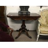 A 19thC William IV rosewood card table.