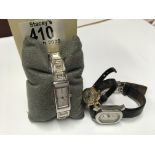A 9ct gold ladies watch and 2 additional ladies fa
