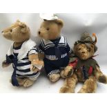 A collection of Hermann Teddy bears, all tagged, i