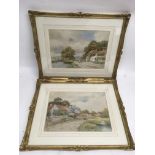 A pair of gilt framed, Arthur Mills, watercolour p