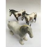 A pair of Beswick Appaloosa horses and a dapple gr