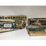 A Corgi School of motoring M5450 remote control car boxed an Action Man 105mm LightGun and an