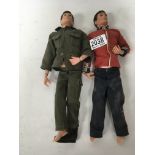 2 vintage action man dolls.