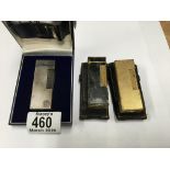 3 vintage dunhill rollagas lighters one boxed with