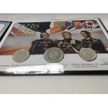 A limited edition three kings 75 th Anniversary commemorative silver coin cover