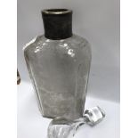 An early Georgian etched decanter, a small hallmar