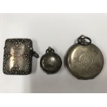 A .800 silver pocket watch, hallmarked silver Vest