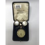 A silver cased and boxed J W Benson pocket watch p