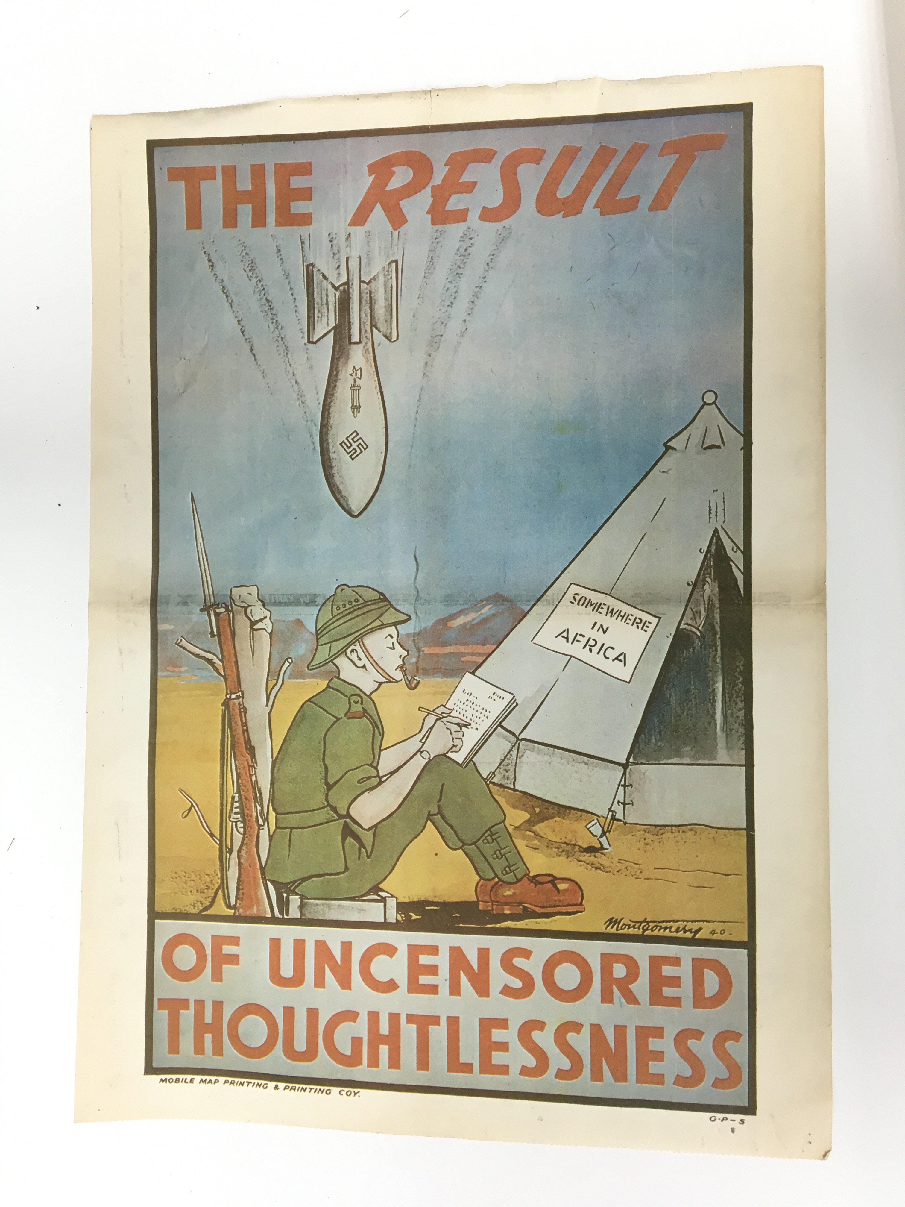 Ten old war time Unframed posters