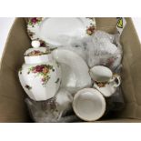 A box of Royal Albert old country roses tea and di