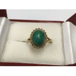 A 9ct gold and turquoise ring.