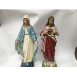 Two plaster figures in the form of the Virgin Mary