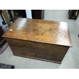 A Victorian large oak blanket box with 2 drawers.