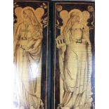 Two Art nouveau style panels Saint Bridget and Sai