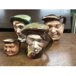 4 Royal Doulton character jugs.