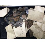 A large collection of early pennies and other coin