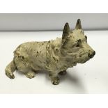 A cold painted bronze Scottie dog figure.