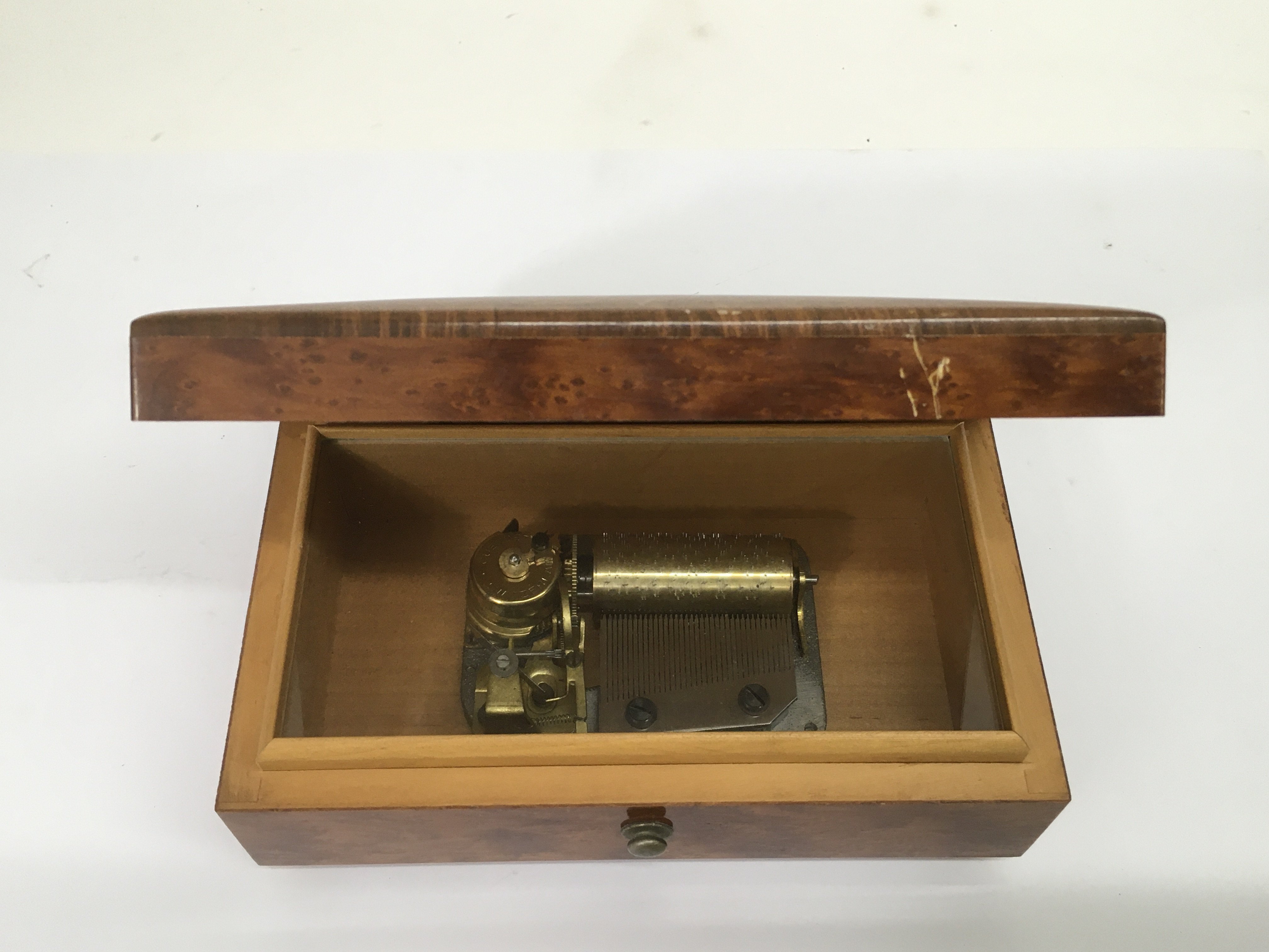 A continental wooden musical box - NO RESERVE