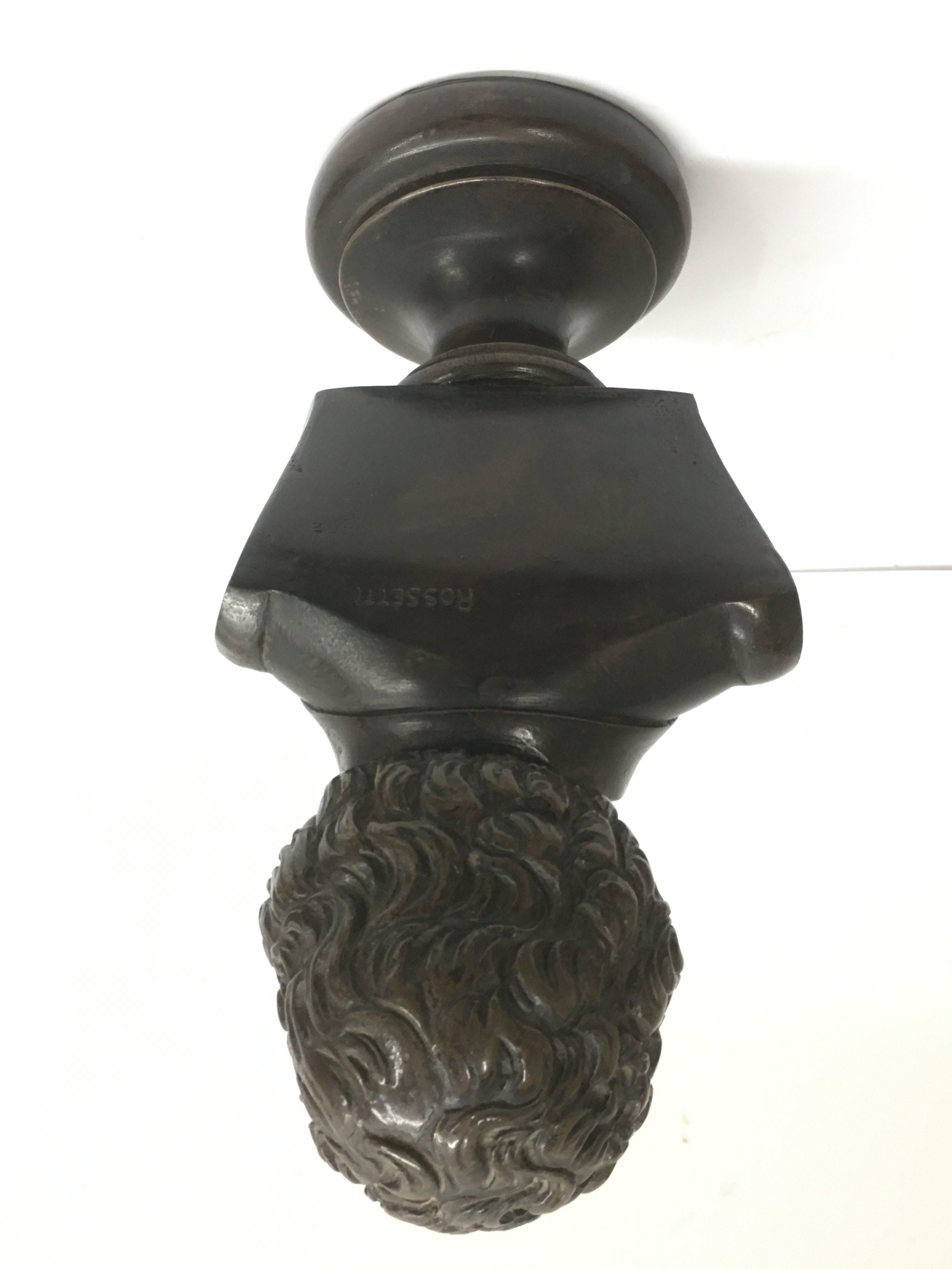 A bronzed bust of Beethoven, signed Rossetti.Appro - Image 2 of 2