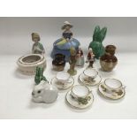 A small collection of various ceramic items includ