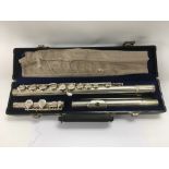 A cased Elkhart flute.