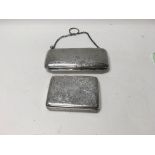 A Edwardian silver purse and a silver cigarette ca