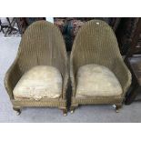 A pair of LLoyd Loom bedroom chairs