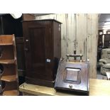 A small mahogany bedside cabinet together with an