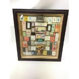 A framed collection of Victorian and vintage pin a
