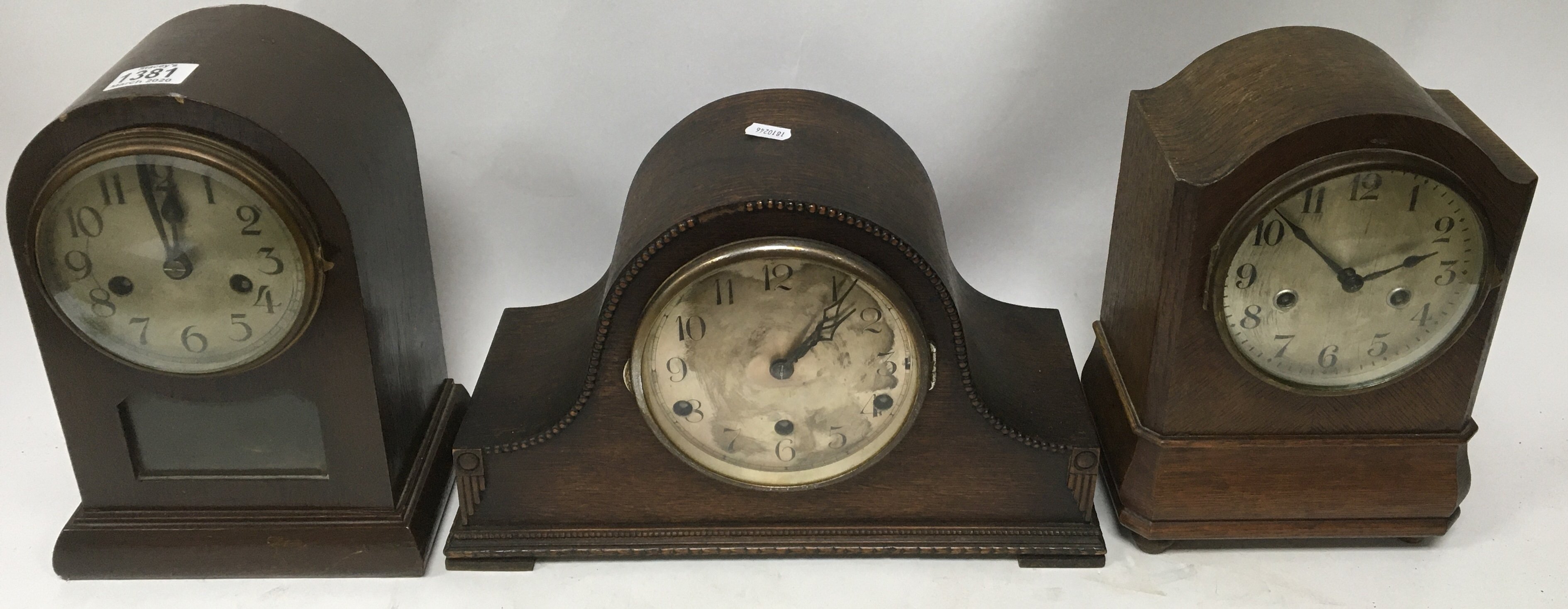 3 1920s mantle clocks.