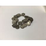 A silver coin bracelet - NO RESERVE