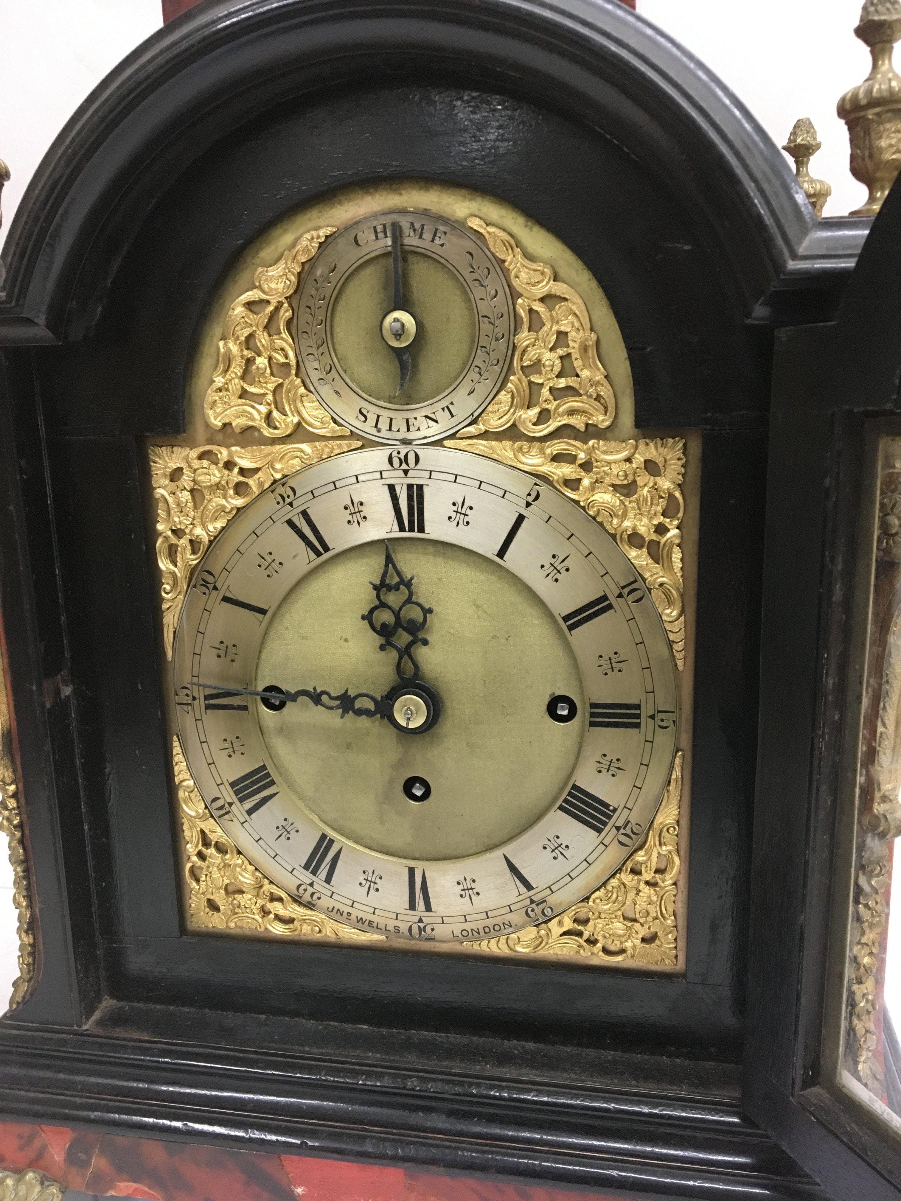 A ornate bracket clock with ormolu mounts the gilt arched dial with Roman numerals.the movement - Image 8 of 10