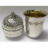 A 925 silver box and 925 silver cup