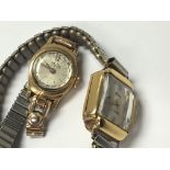 Two ladies 18carat Gold cased watches. Replacement