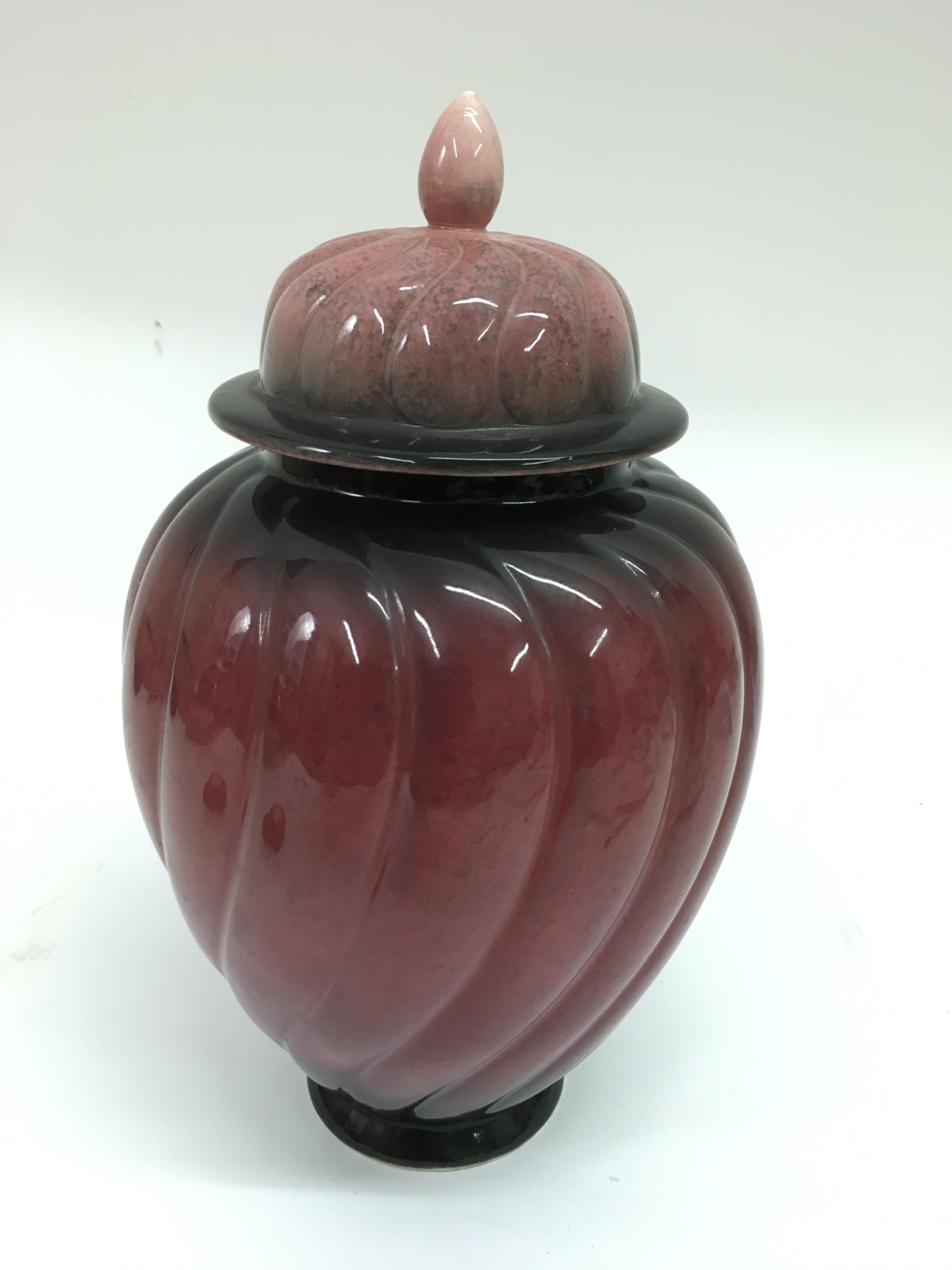 A Carltonware 'Red Rouge' lidded vase, with swirl