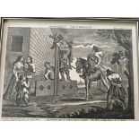 A collection of 8 engravings in the Hogarth style