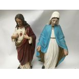 Two plaster figures in the form the Virgin Mary an