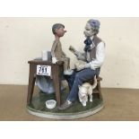 A large Lladro figure of “The Puppet Painter” (box