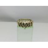 A 10k gold multi stone diamond ring, approx 3.6g a