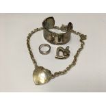 4 Heavy silver items of jewellery stamped a Tiffan