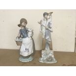 2 Lladro porcelain figurines.
