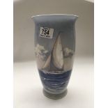 A Bing & Grohndal vase with sailing ship image..
