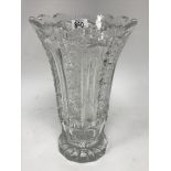 A large cut glass vase. 31cm.