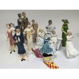 A collection of Art Deco design figures including Doulton and Gobel and other figures.