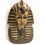 Egyptian interest, a large, painted wood bust of T