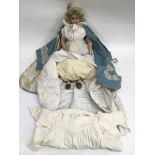 A good late Victorian wax composite body doll, hav