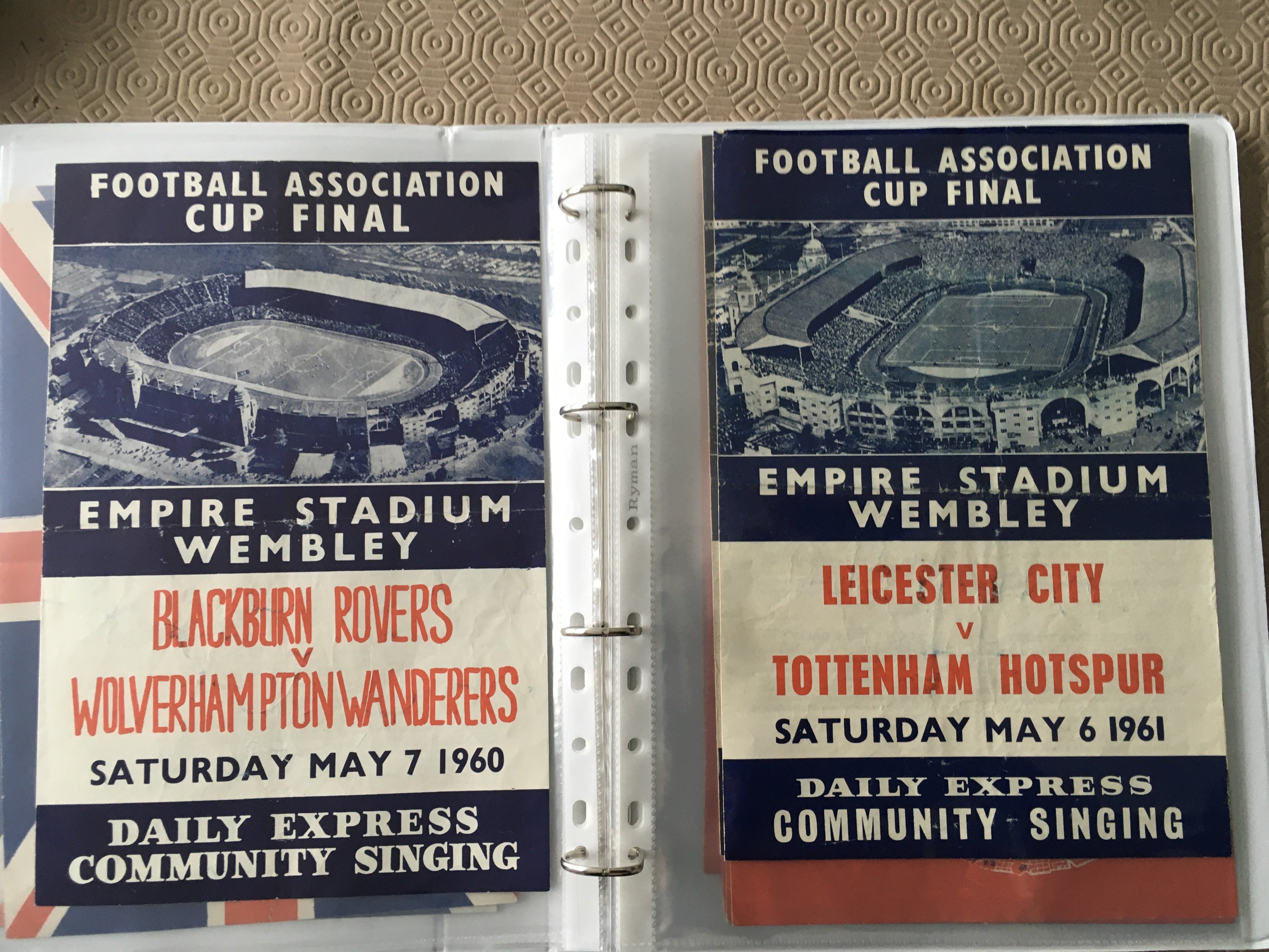 FA Cup Final Football Songsheets: Includes 57 58 60 61 62 64 65 66 67 69 and 71 which was the - Image 2 of 2