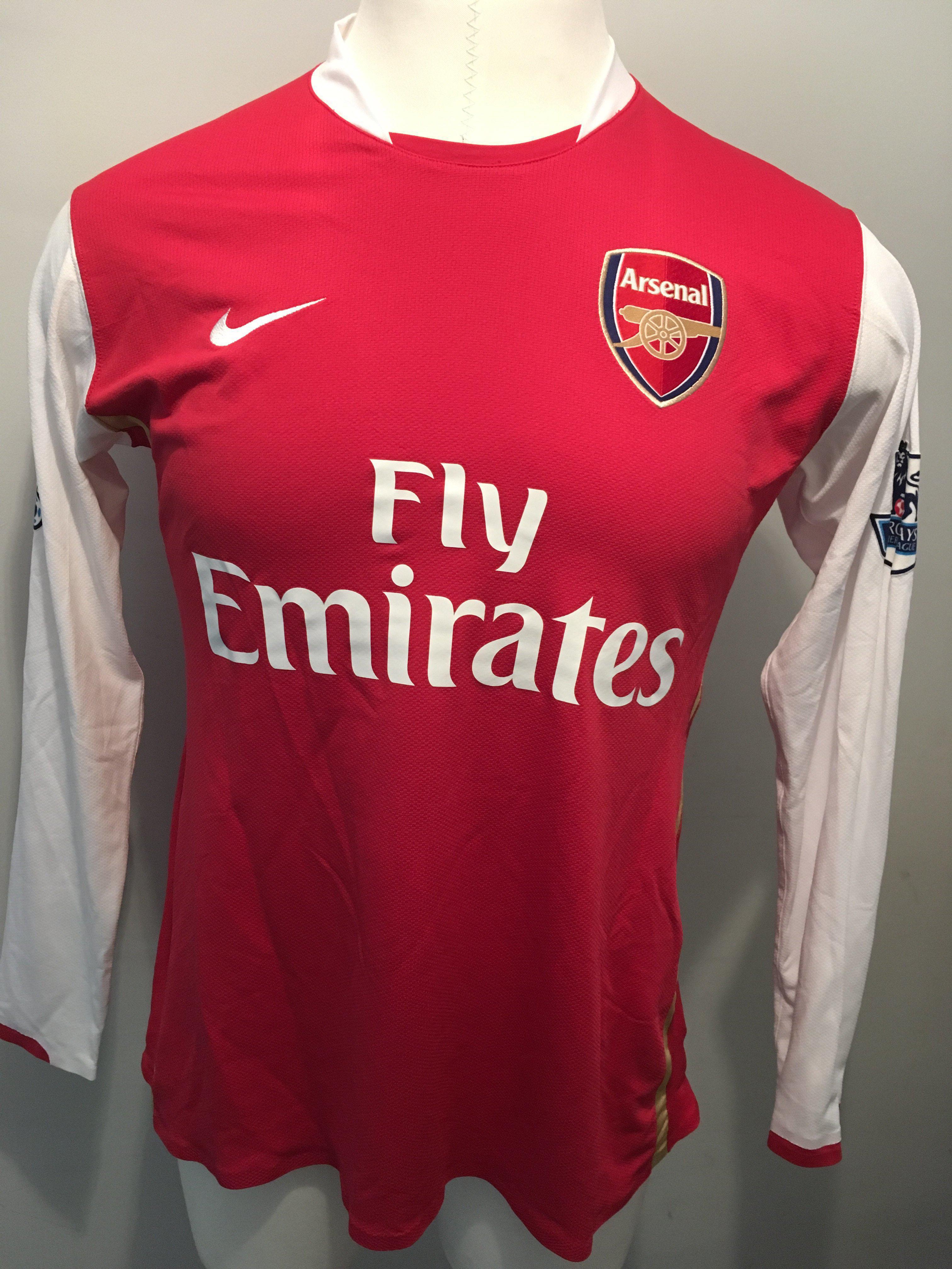 2007/2008 Arsenal Match Worn Football Shirt: Long sleeve red Nike shirt with Fly Emirates - Image 2 of 2