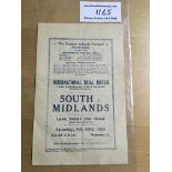 33/34 Midland Schools v South Schools International Football Programme: International Trial Match