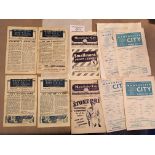 Manchester City 1940s Home Football Programmes: 44/45 Stockport League + Cup, 45/46 Barrow +